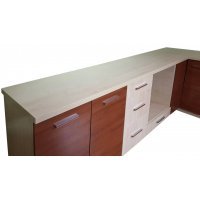 Bucatarie pe colt TAFLA Lakier Visina Aurie / Klon 280-230 Genarom , Front MDF Infoliat, OUTLET